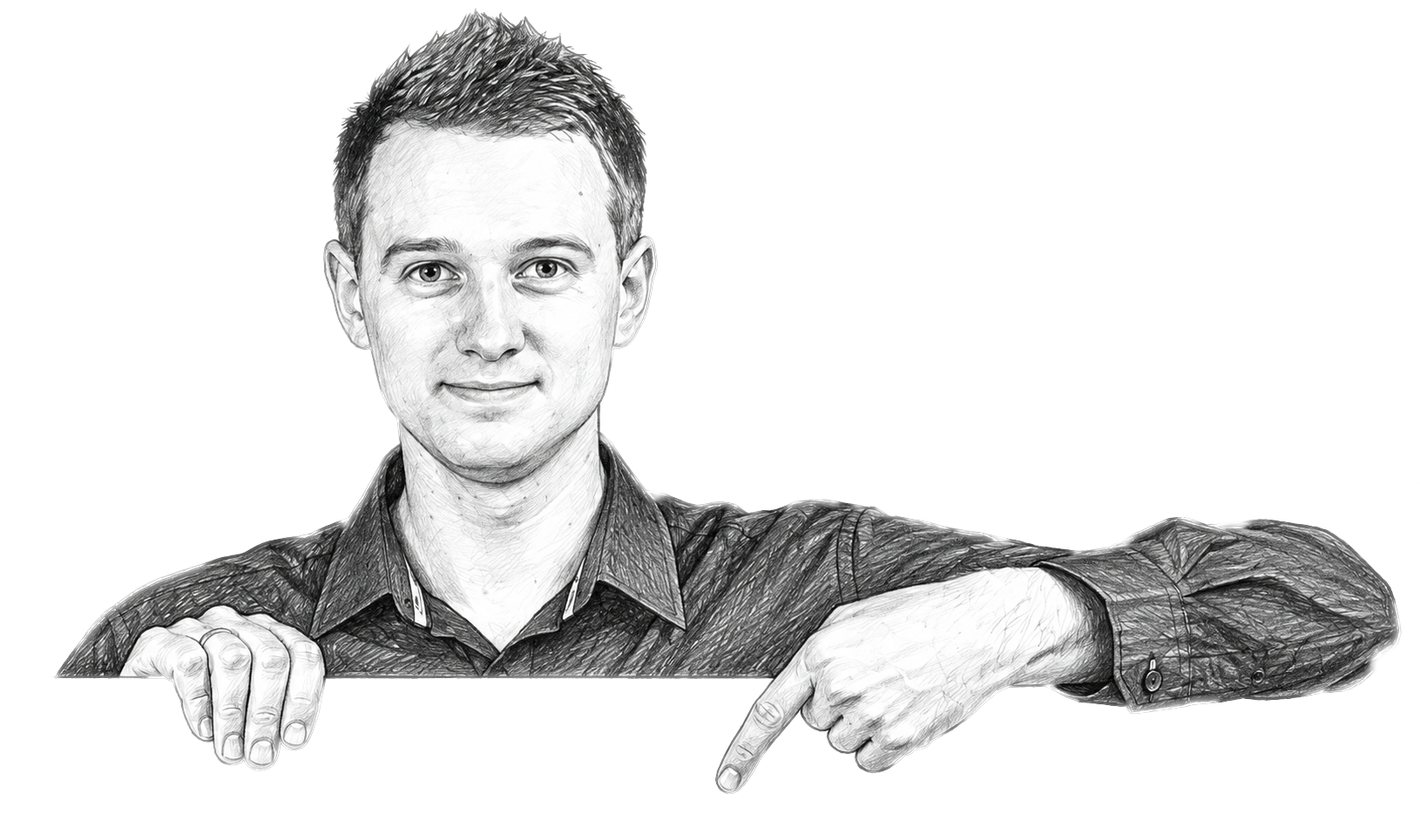 George pointing towards the video choices
